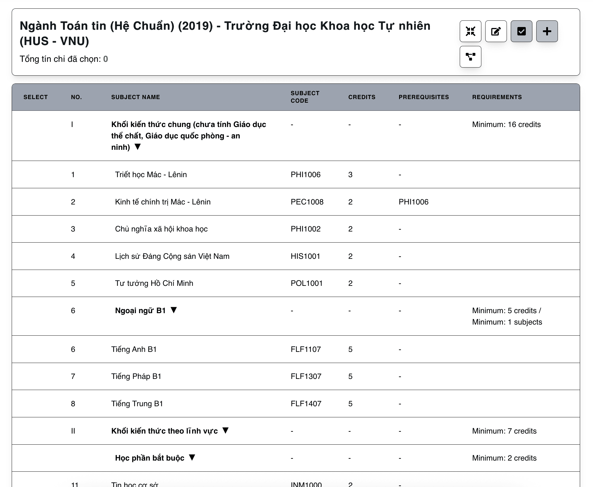 Subjects are clearly listed, helping students choose based on progress and interests.